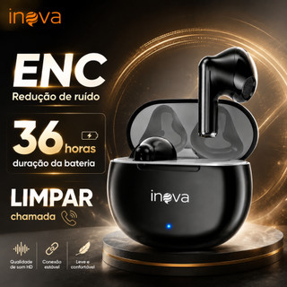 INOVA Fone De Ouvido Bluetooth ENC Sem Fio Fone TWS Headset Com Cancelamento De Ruído ELonga Duração De Bateria 36H