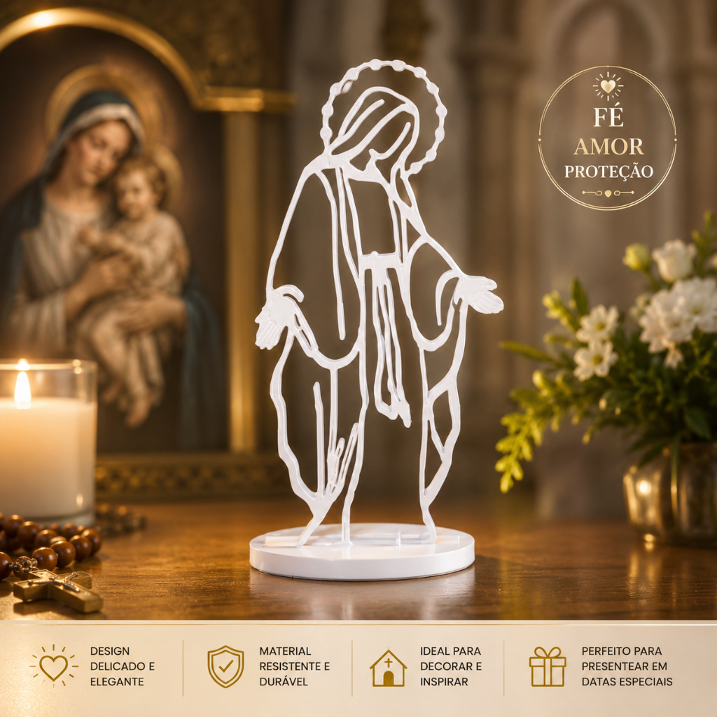 Kit Lembrancinha Nossa Senhora das Graças, Totem Santinha, Maria Missas Crisma
