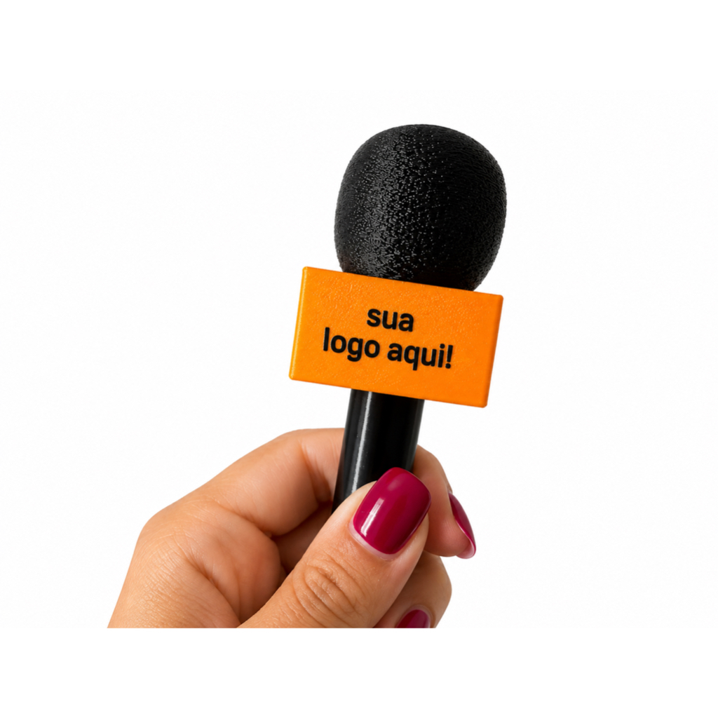 Acessório Mini Microfone para Hollyland Lapela | Personalizado com Nome, Logo ou @ | Premium |Mic Plug and Play | 3D