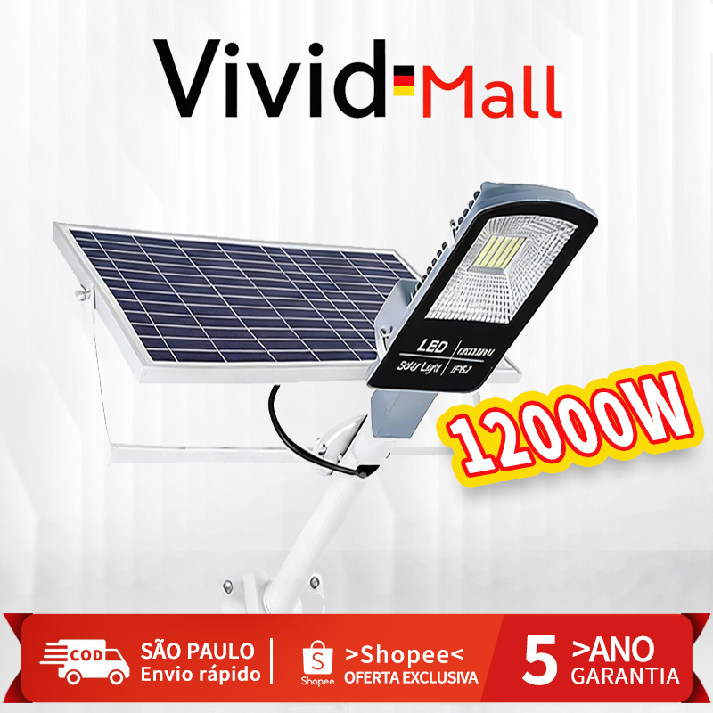 Luminária LED Solar 130000W Super Potente IP65 Para Rua Jardim Garagem Com Controle