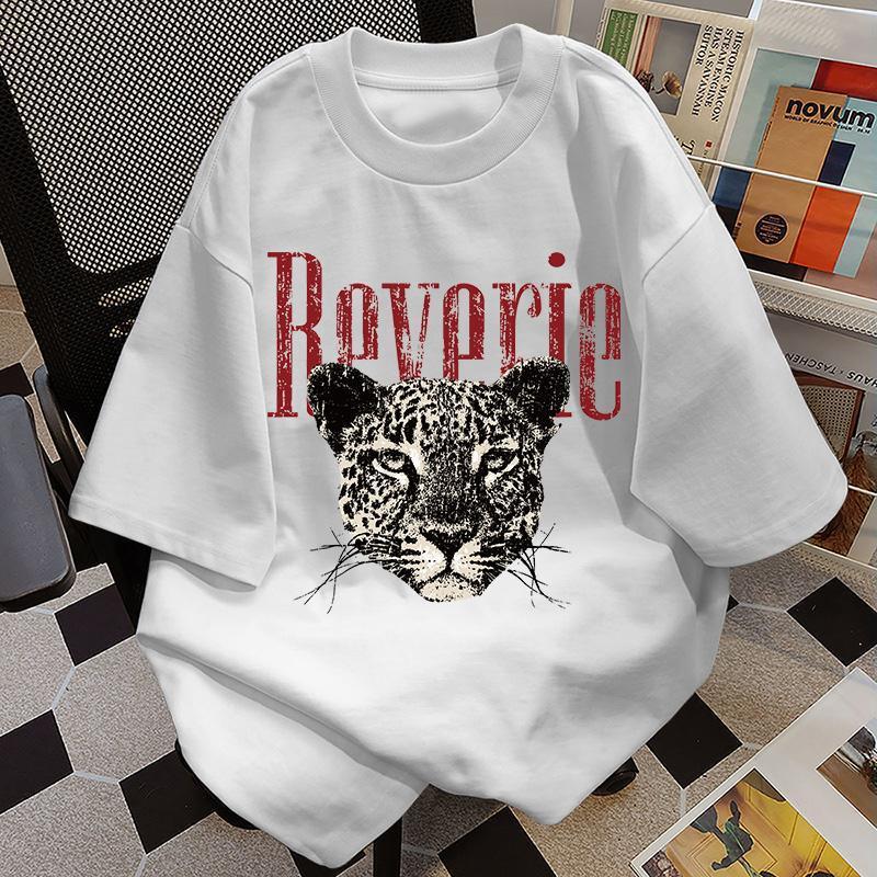 100% Algodão Camiseta Oversized Unissex, Estampa Streetwear Moderna, Casual para Dia a Dia Respirável C2114
