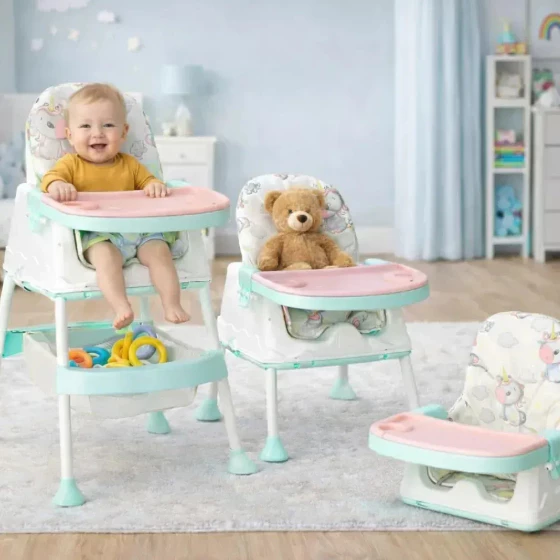 Cadeira de Alimentação Infantil Portátil Multifuncional 3 Alturas — foto 2