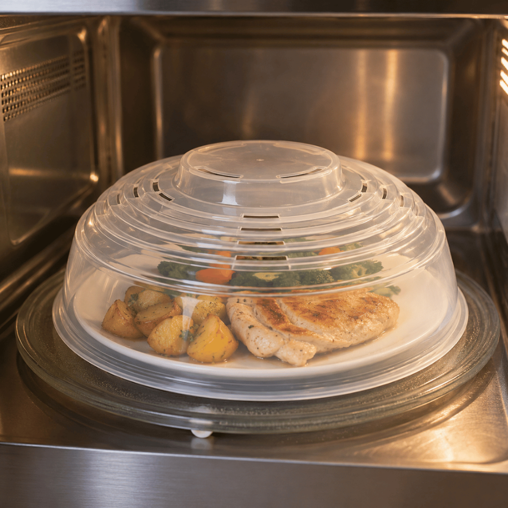 Tampa Para Micro-Ondas Transparente Protetora de Alimentos Anti Respingo Para Prato