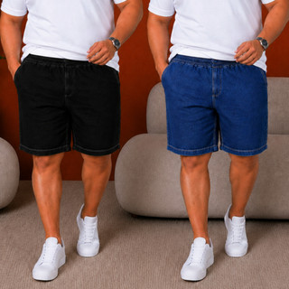 Kit 2 Bermuda Jogger  Masculino G1 ao G4 Algodão e Elastano Premium Plus Size