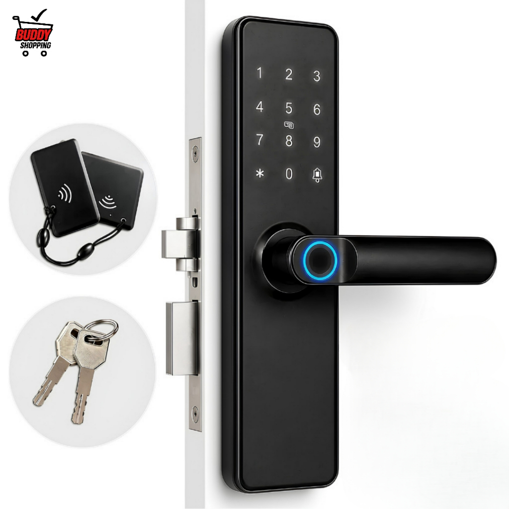 Fechadura Digital Inteligente KP-CA621 com Biometria Senha para Porta 35 a 50mm