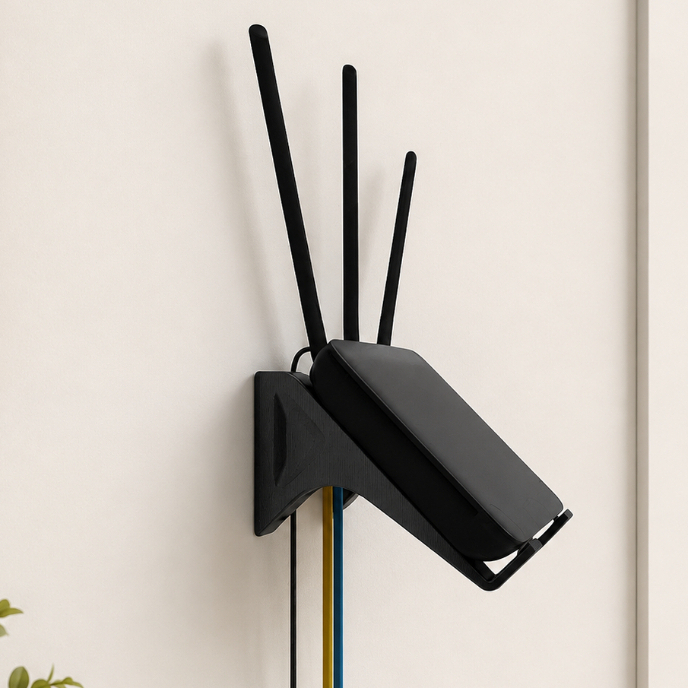 Suporte para Modem Universal Parede Roteador Wi-Fi com Fita Dupla Face Alta Resistência