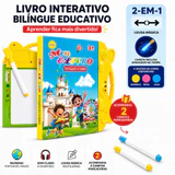 Livro sonoro bilíngue com lousa mágica