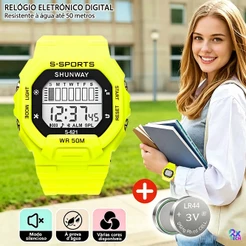 Relógio Infantil A Prova De Agua LED Exercícios Original Relógios Multifuncional Com Luz