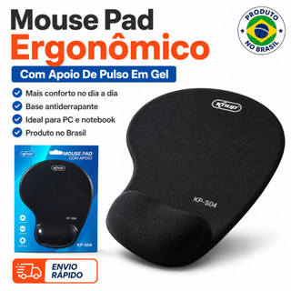Mouse Pad Ergonômico com Almofada de Gel para Conforto e Saúde Alívio e Suporte para a Mão e Pulso knup
