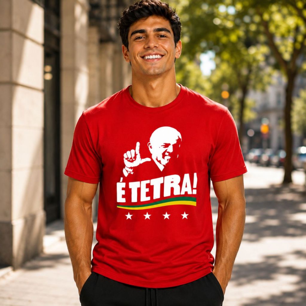 Camiseta Masculina Presidente Camisa Unissex Político L Lula Estrela PT Tetra — imagem 2 de 2