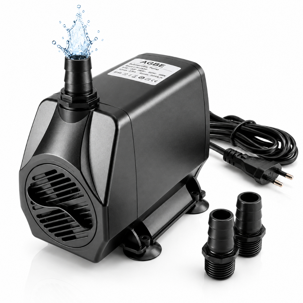 Bomba Submersa 2500L/h 35W Elevação 2,7m para Aquários Lagos Fontes Cascatas Silenciosa Vazão Regulável