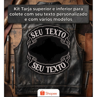 Kit Tarja Flamula para Colete de Moto Clube Varios Modelos