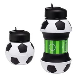 Garrafa Dobrável de Silicone Retrátil 500-ml Portátil Infantil Futebol garrafa de esportes Ar Livre infantil