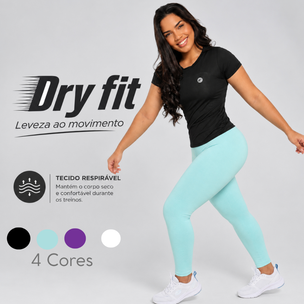Blusa Dry Camiseta Feminina Fitness Musculaçao Academia Ar Livre Esporte Caminhada Treino