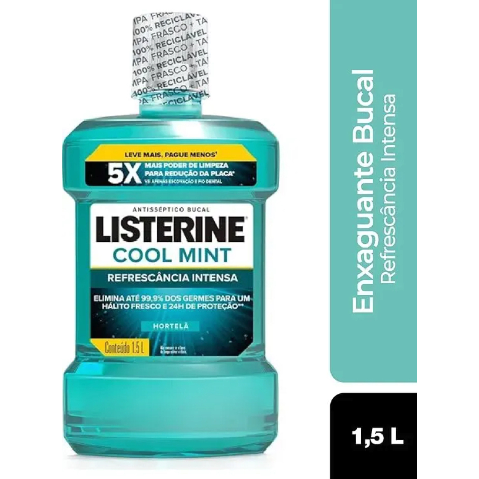 Listerine Antisseptico Bucal Cool Mint, 1500 ml