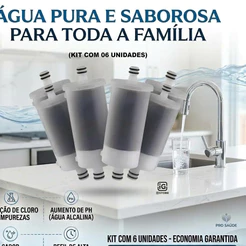 kit 6 Refil Vela Universal Para Filtros de Torneira de cozinha carvão ativado pró-saúde