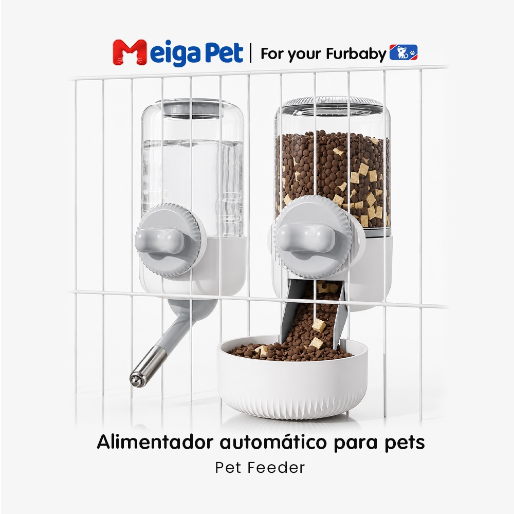 Bebedouro Automático 900ml para Gaiola Bico de Aço Inox Esfera Focinho Seco Cães Gatos Coelhos Hamsters