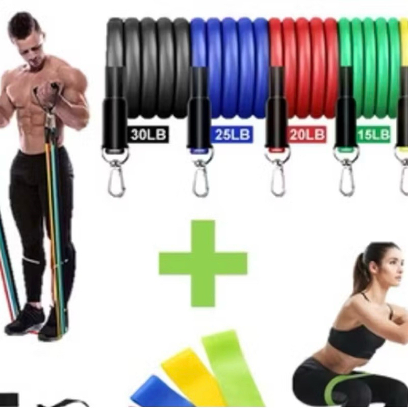 Kit Elásticos Extensor 11 Itens Musculação Funcional Em Casa 11 Pecas