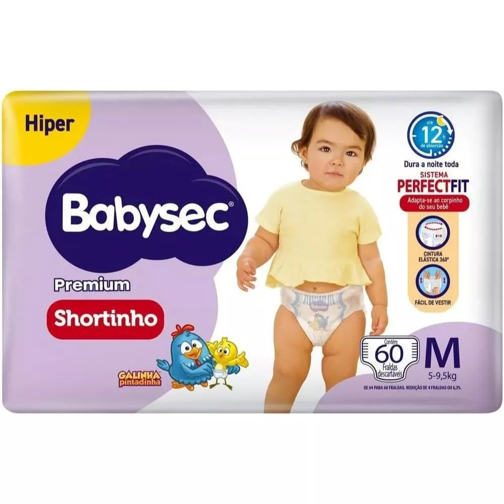 fralda babysec pants hiper M 60un