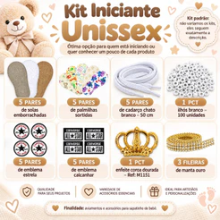 Kit Iniciantes Unissex – Completo para Começar no Artesanato – Kit para Montagem de Sapatinhos