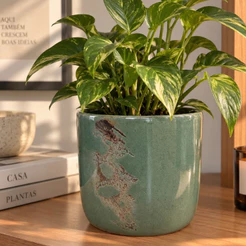 Vaso Decorativo de Cerâmica com Textura Rústica | Cachepot Moderno para Plantas