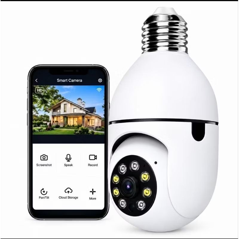 Câmera 360 De Segurança Prova D'água infravermelho Lâmpada Sem Fio Wifi - yoosee