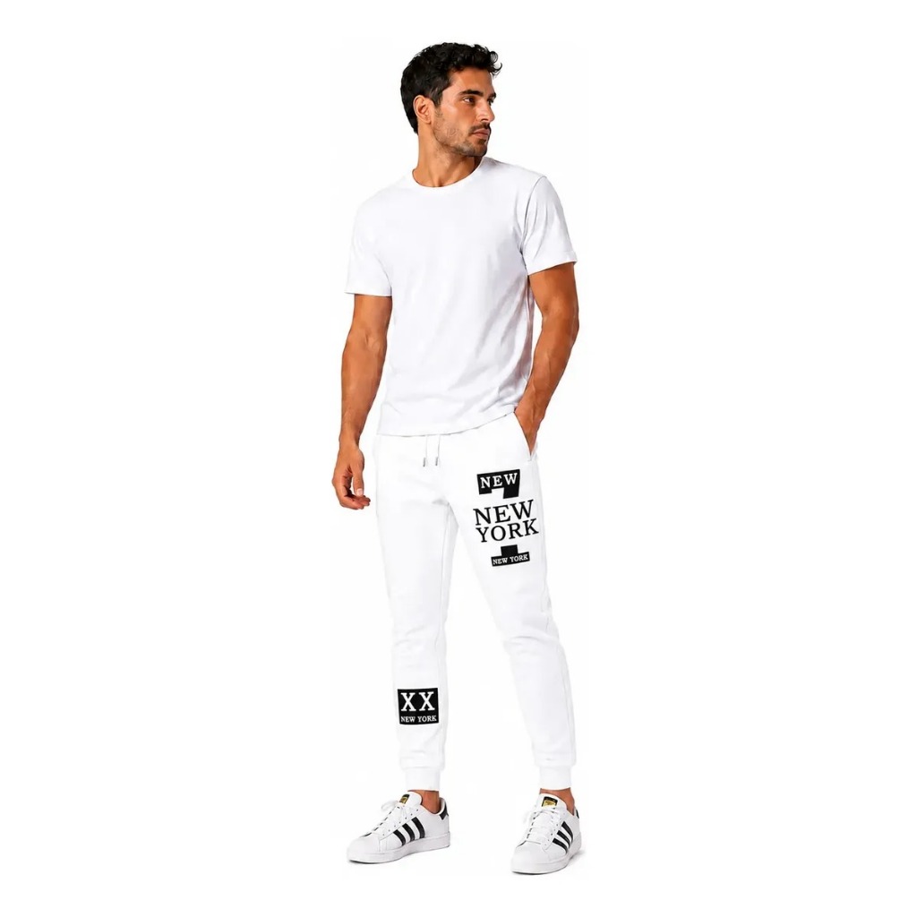 Calças Moletom Masculina New York Academia Inverno