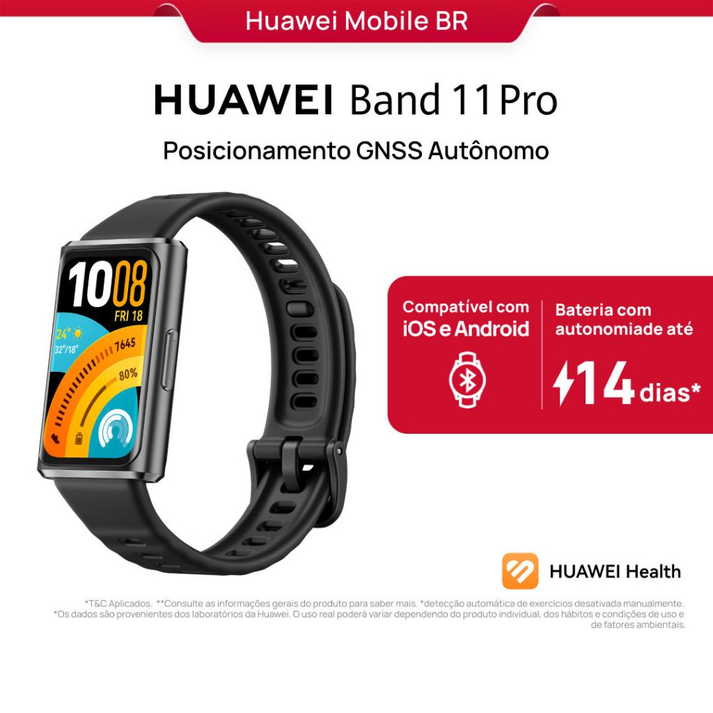 HUAWEI Band 11 Pro | Smartwatch Relogio | Posicionamento GNSS Autônomo | 1,62 polegadas AMOLED