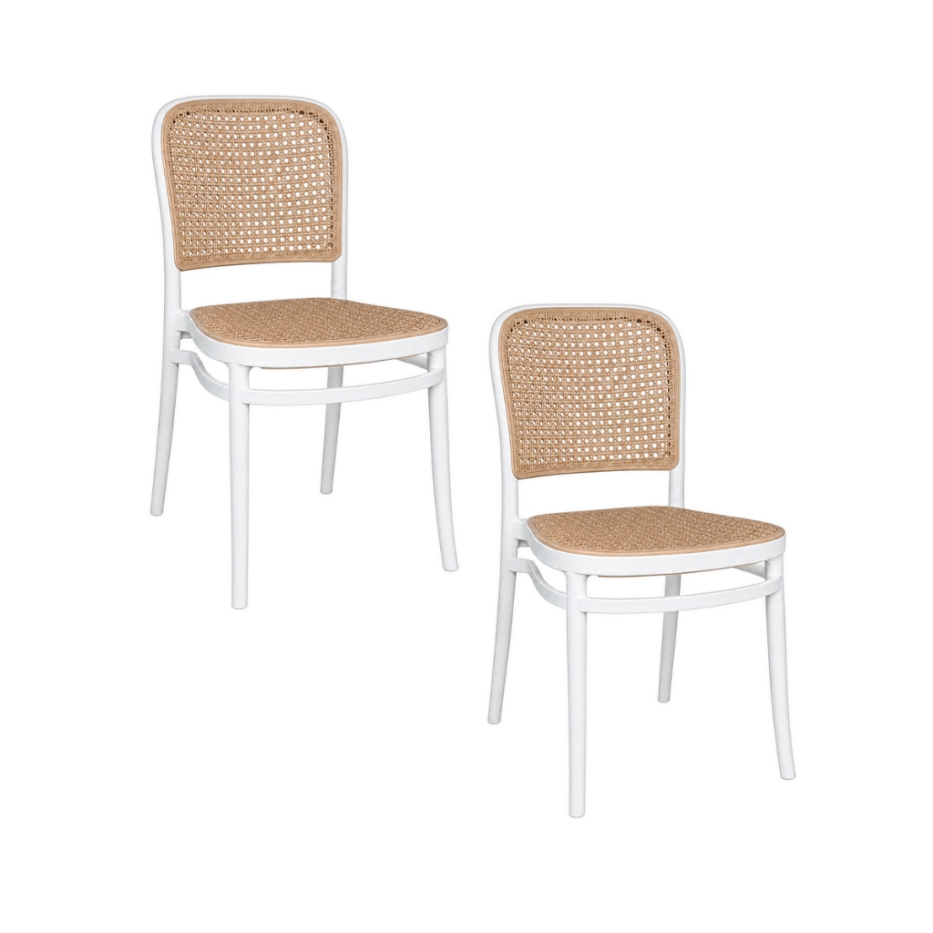 Kit 2 Cadeiras Roma em Polipropileno para Sala de Jantar e Cozinha Design Moderno Branca Suporta até 120kg
