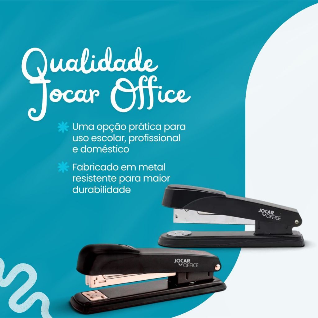 Grampeador De Metal Jocar Para 50 Folhas Profissional Resistente De Mesa Para Escritório Papelaria — imagem 2 de 2