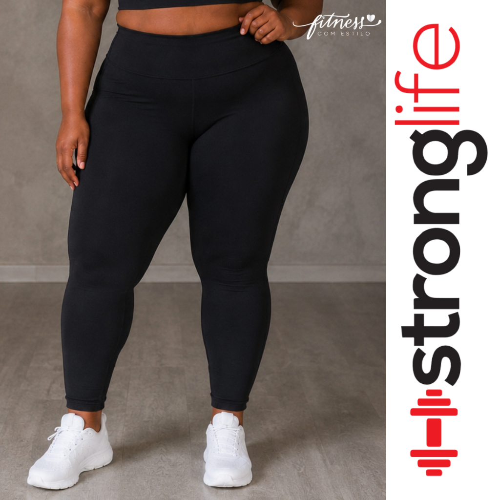CALÇA LEGGING PLUS SIZE SUPLEX PREMIUM CÓS ALTO FITNESS FEMININO
