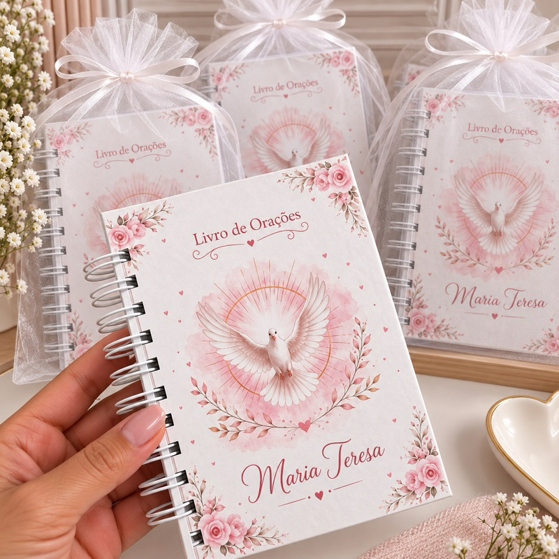 Livro de Orações Personalizados  lembrancinha de batizado Primeira Eucaristia Primeira Comunhão