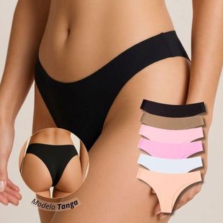 Kit 10,5 ou 3 Calcinhas Tanga Sem Costura Corte a Laser Conforto Poliamida Alta Qualidade