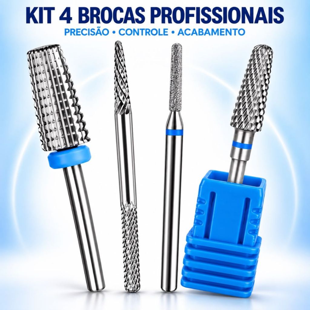 Broca de Tungstênio Multifuncional para unhas De Gel Tungstênio Diamantada Alta Durabilidade