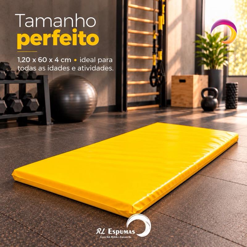 Colchonete Ioga Academia Exercicios 1,20m x 60cm x 4 cm - Conforto e Qualidade