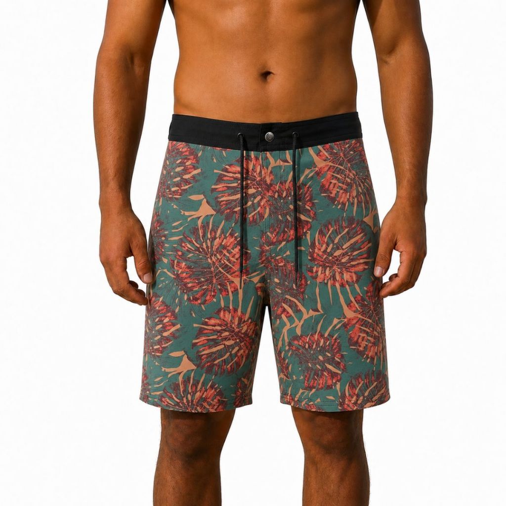 Bermuda Estampada Masculina Tactel Elastano Praia Piscina