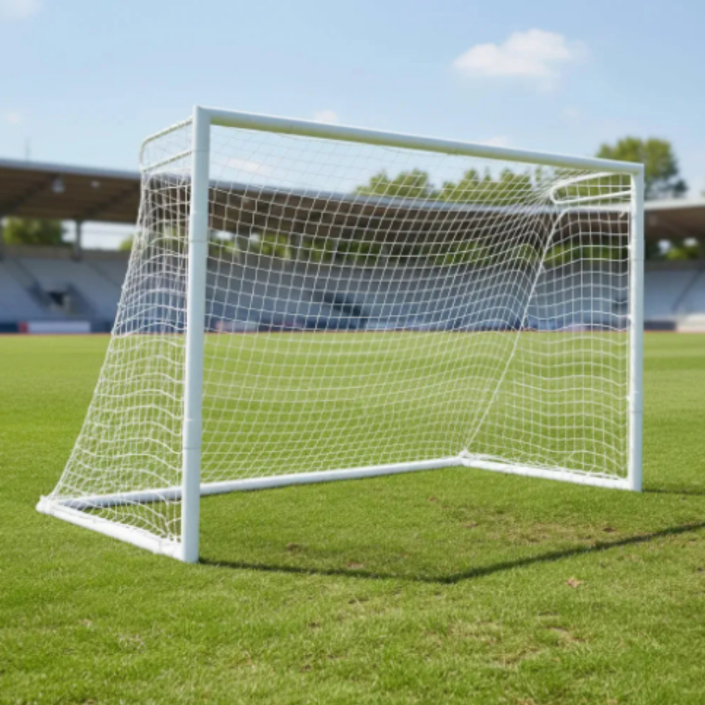 MEGA REDES ESPORTIVAS - Par De Redes De Gol - Society Suíço 4m - Fio 4mm (seda) Branco