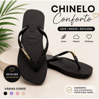 chinelo feminino casual detalhe nas tiras  muito leve confortável