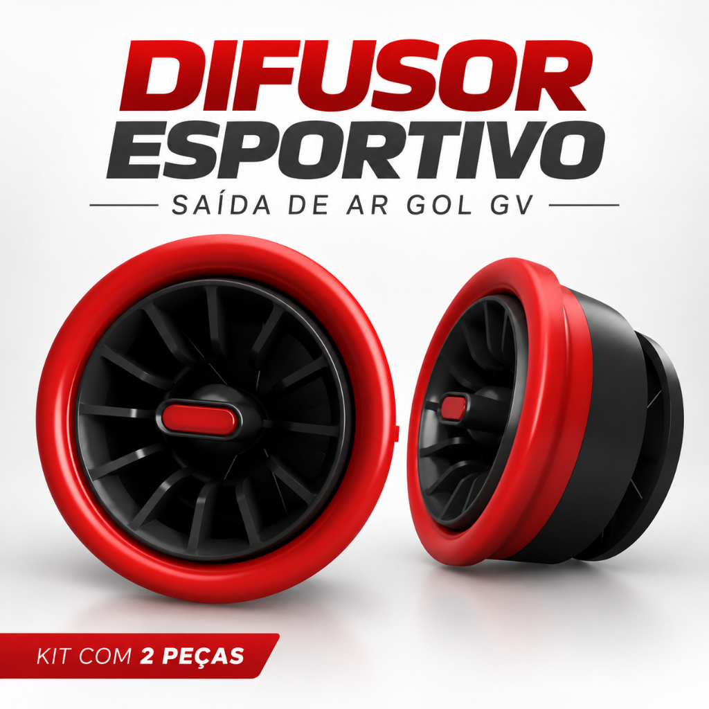 Kit 2 Difusores DE Saída de ar Painel VW Gol G4 e G5 GV Design Esportivo Turbina