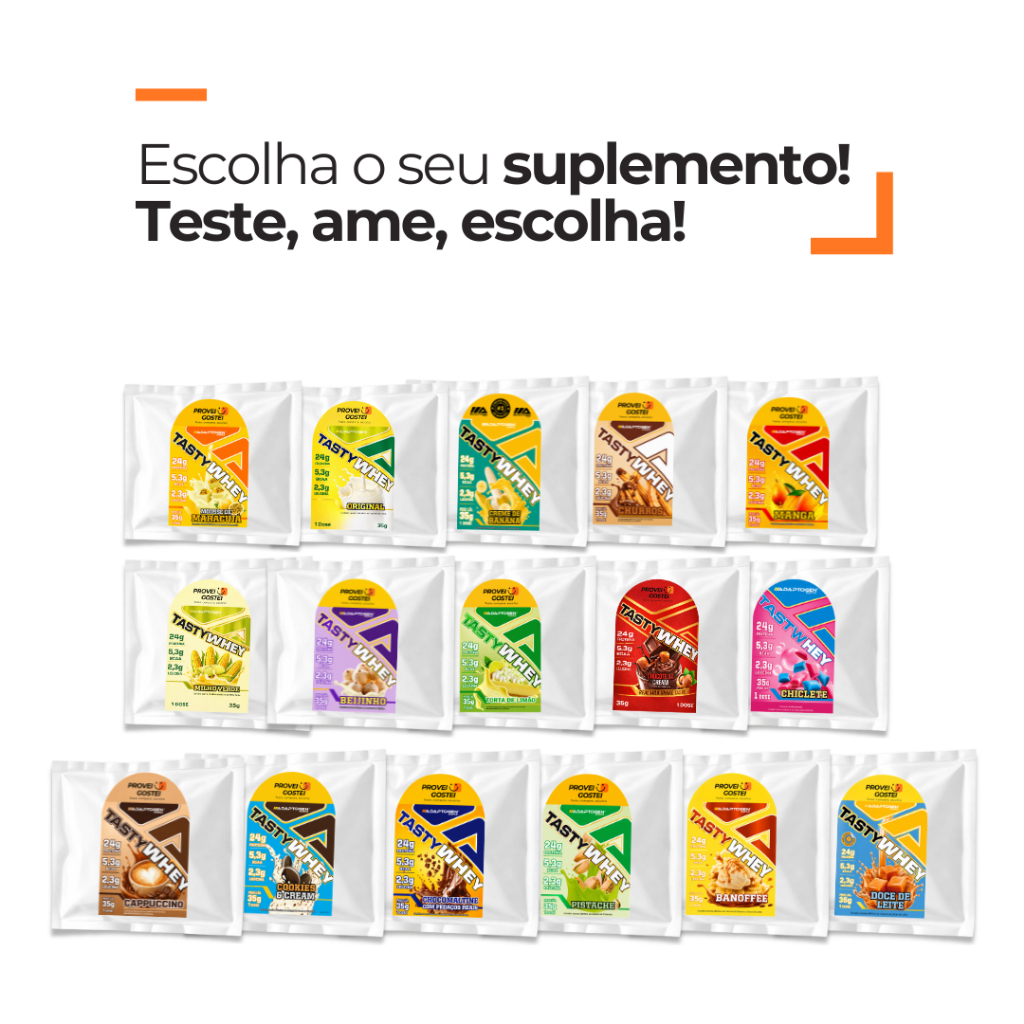 Tasty Whey Sachê 35g - Sabores Variados - 1 Unidade - Suplemento Alimentar Proteico