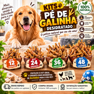 Pé de Galinha Desidratado para Cachorro | Petisco Natural 100% Proteína