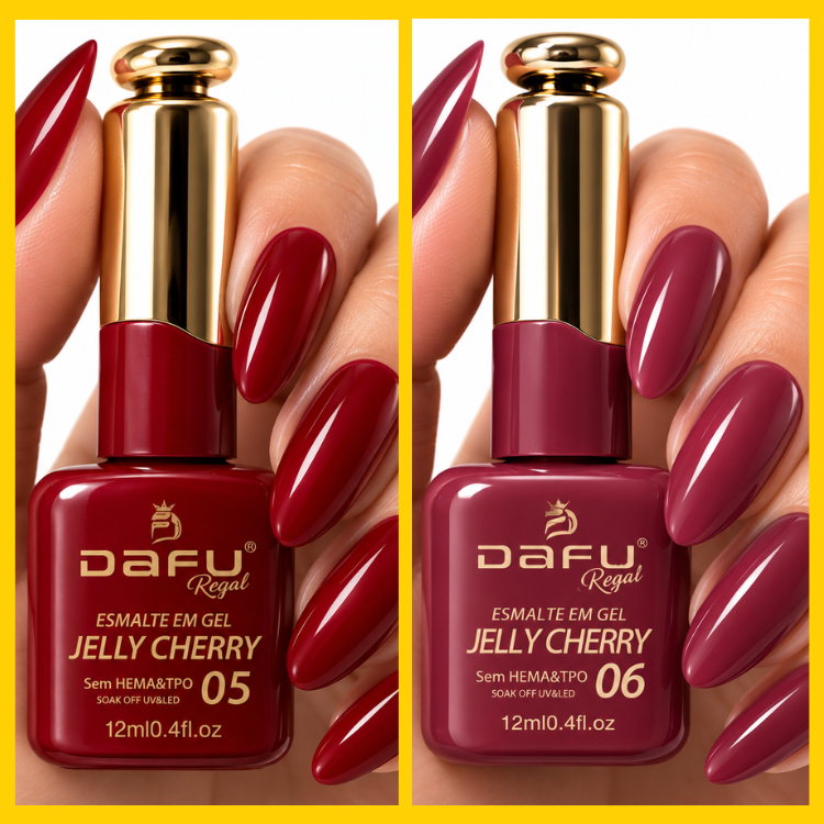 Dafu Coleção Jelly Cherry Kit 2 Esmaltes Gel Sem Hema Tpo