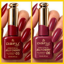Dafu Coleção Jelly Cherry Kit 2 Esmaltes Gel Sem Hema Tpo