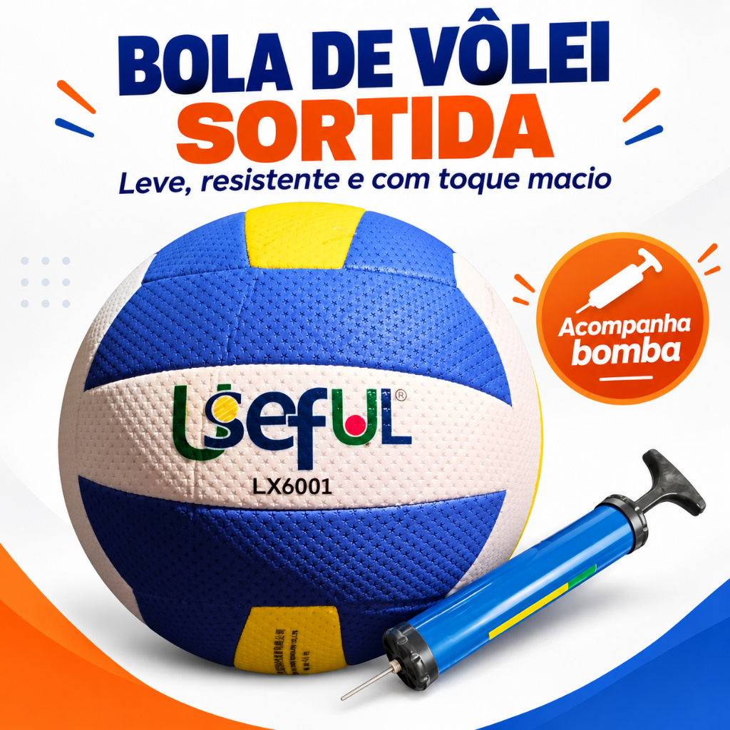 Bola de Vôlei Chinesa com Bomba para Areia e Quadra - Sortida