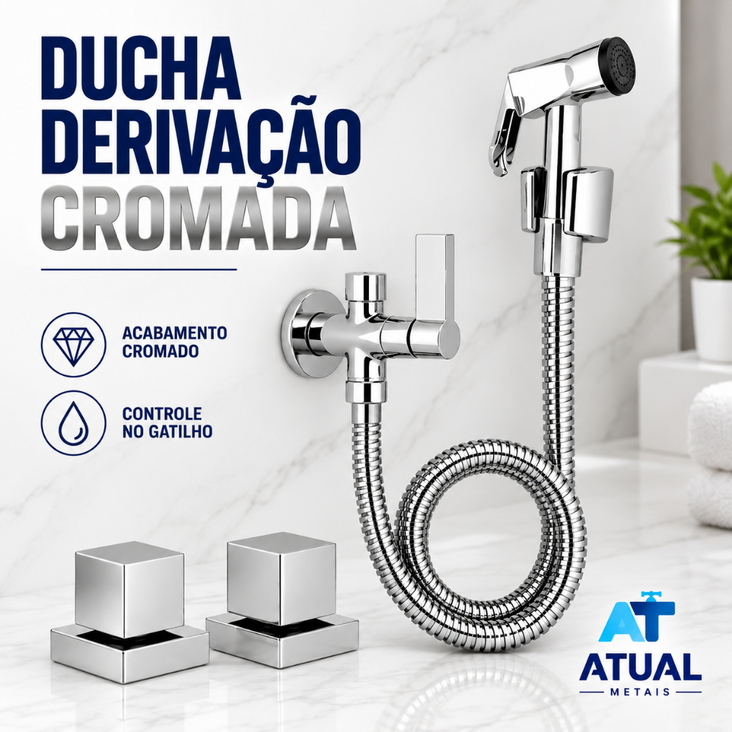 Ducha Higiênica Chuveirinho + Acabamento Metal 1/2 3/4 Deca