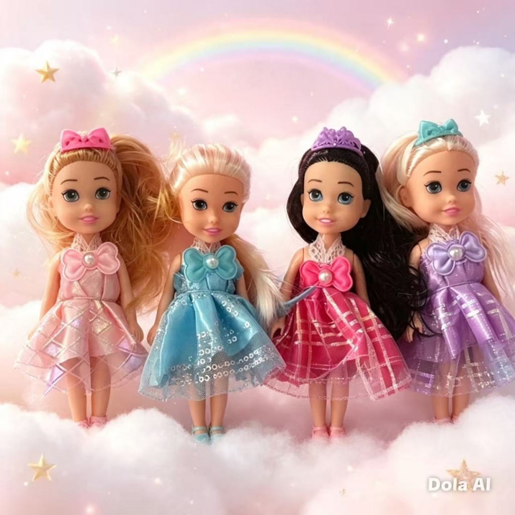 Boneca Happy Girl Sortidas Brinquedos Miniaturas Articuladas com Acessório boneco