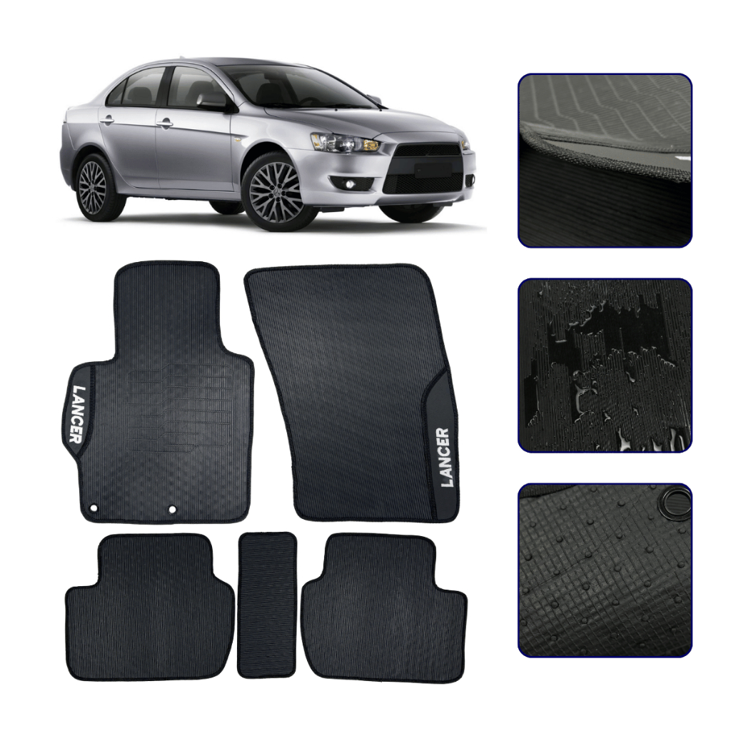 Jogo de Tapete Emborrachado para Lancer 2011 12 13 14 15 16 17 18 2019 Automotivo Impermeavel