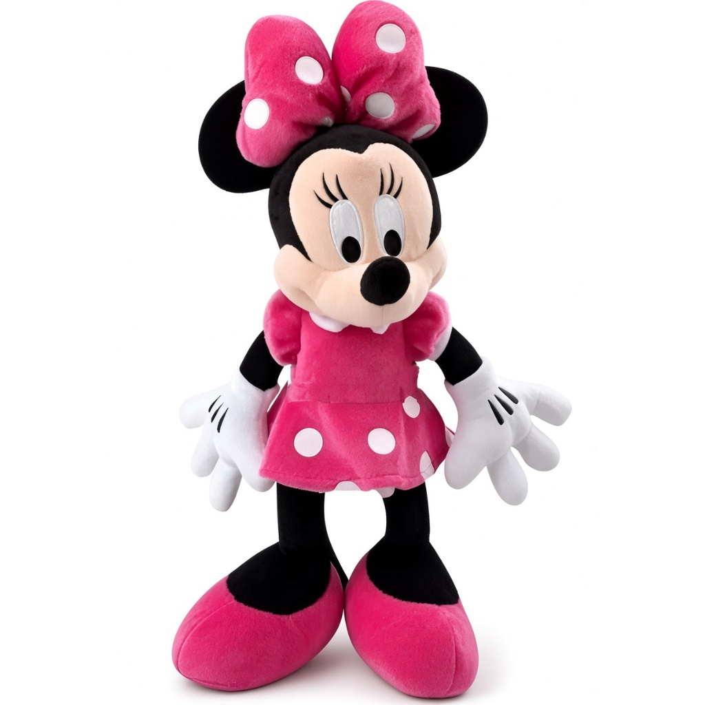 Pelúcia Minnie Rosa 30 cm Musical Infantil Macia Fofa Brinquedo Divertido Educativo Disney