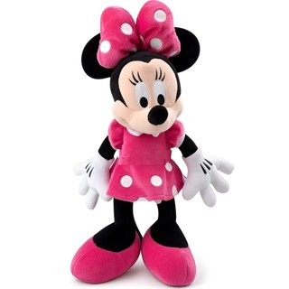 Pelúcia Minnie Rosa 30 cm Musical Infantil Macia Fofa Brinquedo Divertido Educativo Disney