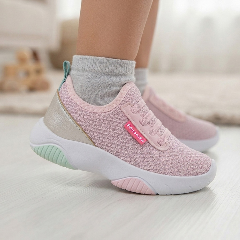 Tenis Infantil Menina Calce Facil Rosa